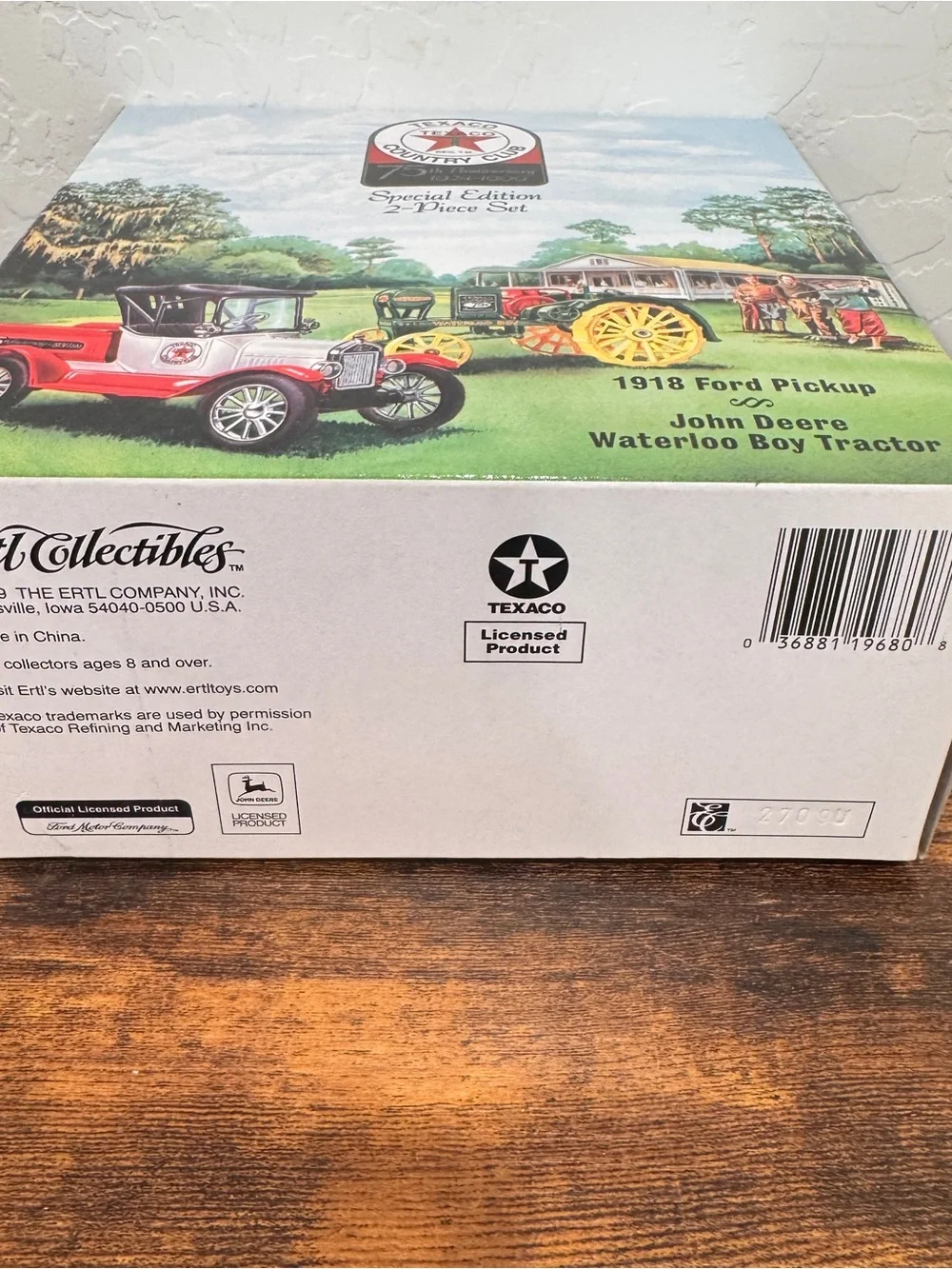 Texaco Country Club 75th Anniversary 2 Pc Set 1918 Ford PU & John Deere Tractor